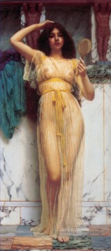 Le miroir 1899 dame Nu John William Godward Peinture à l'huile